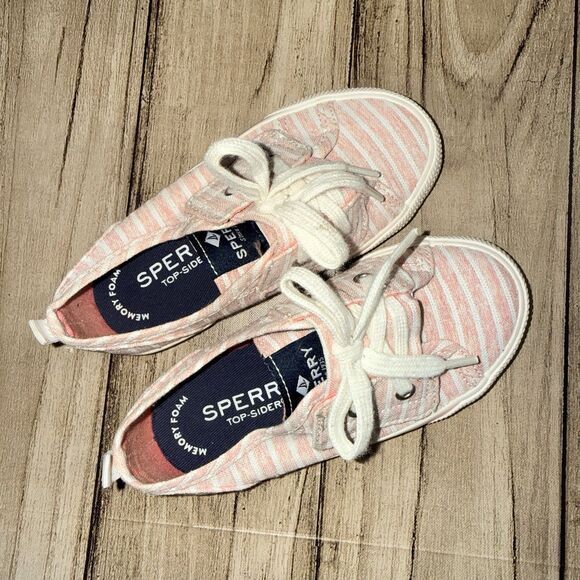 Sperry Lounge LLT Pink Stripe Memory Form Lace-up Sneakers - Picture 2 of 8